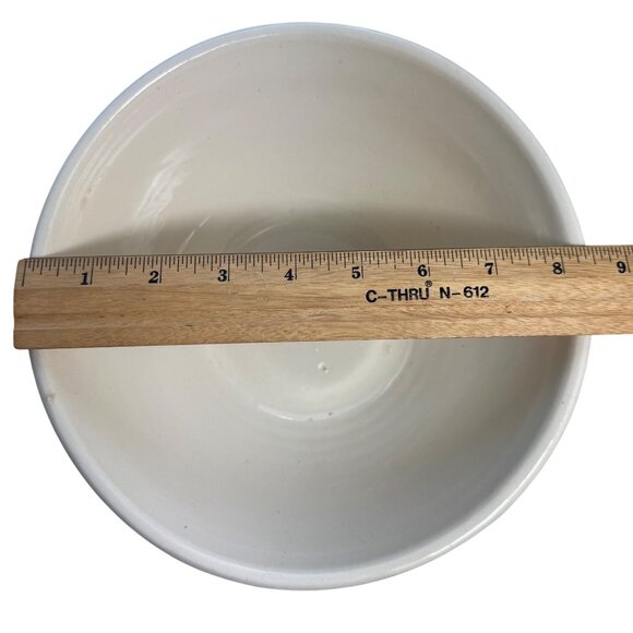 McCoy Ovenware Mixing Bowl Pink Blue Bands Striped Beehive Pottery USA 8" Vtg - Picture 7 of 16